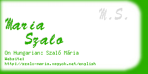maria szalo business card